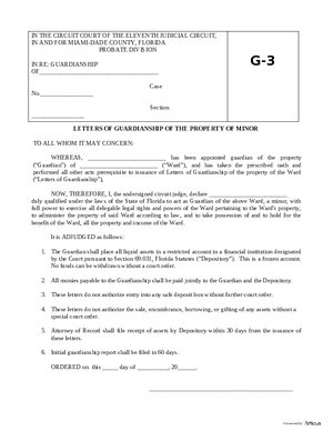 Thumbnail of Florida Form Letters Of Guardianship Of The Property Of Minor