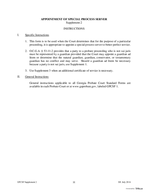 Thumbnail of Georgia Form Appointment Of Special Process Server