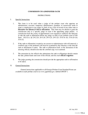 Thumbnail of Georgia Form Commission To Administer Oath