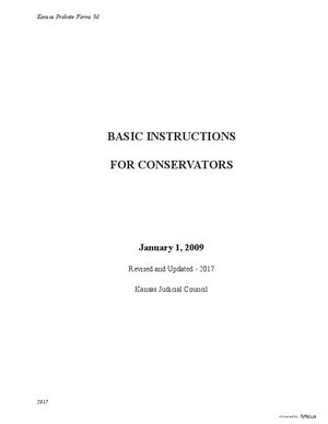 Thumbnail of Kansas Form Basic Instructions For Conservators