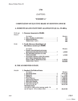 Thumbnail of Kansas Form Computation Of Elective Share Of Surviving Spouse