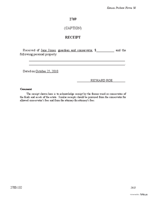 Thumbnail of Kansas Form Receipt By Former Ward/conservatee Of Estate Funds/assets (Misc Guardianship/conservatorship)