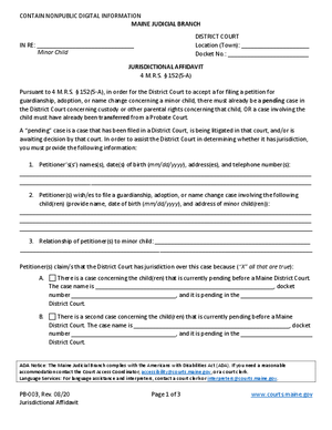 Thumbnail of Maine Form Jurisdictional Affidavit