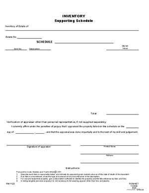 Thumbnail of Maryland Form Inventory Supporting Schedule