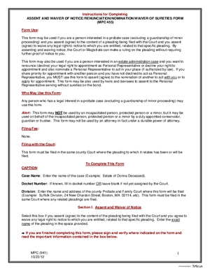 Thumbnail of Massachusetts Form Instructions For Completing Mpc 455 Combo Assent Form
