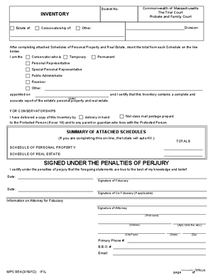 Thumbnail of Massachusetts Form Inventory