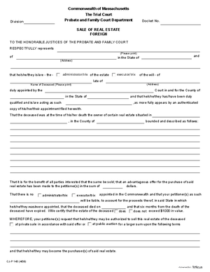 Thumbnail of Massachusetts Form Sale Of Real Estate Foreign