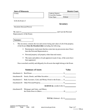 Thumbnail of Minnesota Form Inventory
