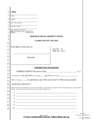 Thumbnail of Nevada Form Generic Com Probate Fillable