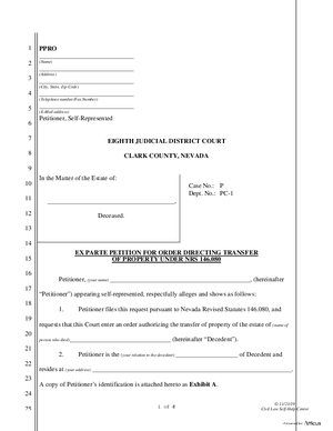 Thumbnail of Nevada Form Transfer Of Property Packet Fillable
