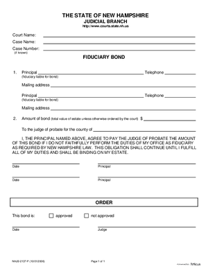 Thumbnail of New Hampshire Form Fiduciary Bond