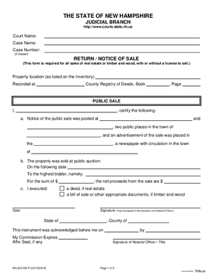 Thumbnail of New Hampshire Form Return/notice Of Sale