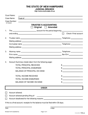 Thumbnail of New Hampshire Form Trustee's Accounting