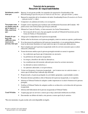 Thumbnail of New Jersey Form Tutor(a) De La Persona - Resumen De Responsabilidades