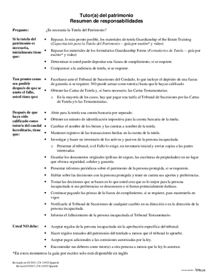 Thumbnail of New Jersey Form Tutor(a) Del Patrimonio Resumen De Responsabilidades