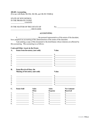 Thumbnail of New Mexico Form Accounting