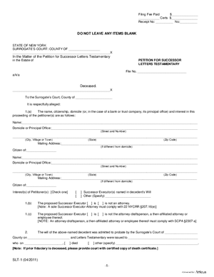 Thumbnail of New York Form Surrogate-p-14 Petition For Successor Letters Testamentary