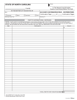 Thumbnail of North Carolina Form Aoc-e-506 Part V Continuation
