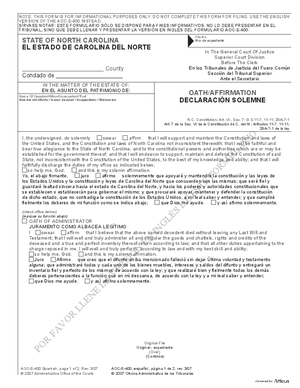 Thumbnail of North Carolina Form Declaración Solemne