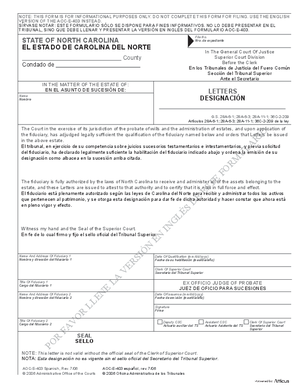 Thumbnail of North Carolina Form Designación