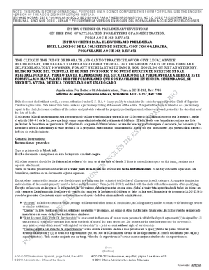 Thumbnail of North Carolina Form Instrucciones Para El Inventario Preliminar En El Lado Dos De La Solicitud De Esignación Como Albacea