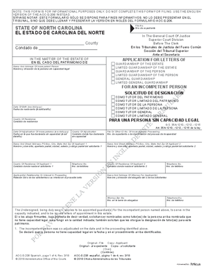 Thumbnail of North Carolina Form Soliciitud De Designación Para Una Persona Sin Capacidad Legal