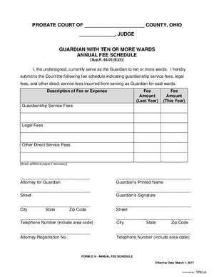 Thumbnail of Ohio Form Annual Fee Schedule