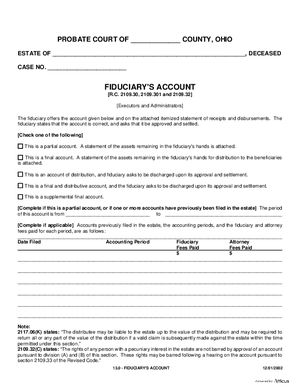 Thumbnail of Ohio Form Fiduciary's Account