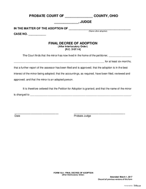Thumbnail of Ohio Form Final Decree Of Adoption (After Interlocutory Order)