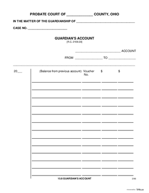 Thumbnail of Ohio Form Guardian's Account