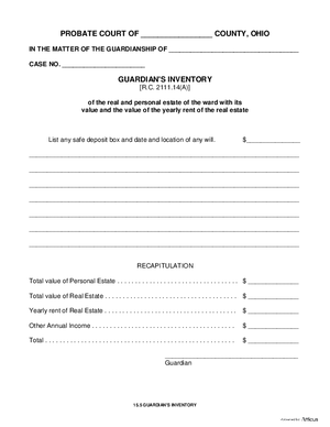 Thumbnail of Ohio Form Guardian's Inventory