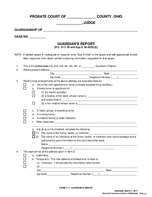 Thumbnail of Ohio Form Guardian's Report