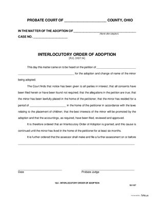 Thumbnail of Ohio Form Interlocutory Order Of Adoption