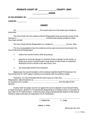 Thumbnail of Ohio Form Order
