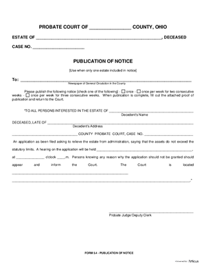 Thumbnail of Ohio Form Publication Of Notice
