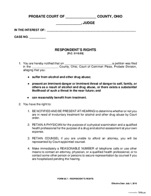 Thumbnail of Ohio Form Respondent's Rights