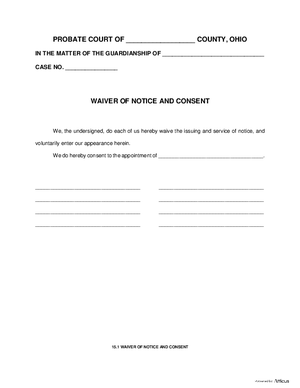 Thumbnail of Ohio Form Waiver Of Notice And Consent