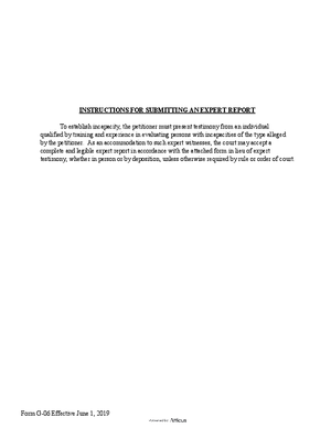 Thumbnail of Pennsylvania Form Expert Report