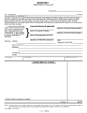 Thumbnail of Pennsylvania Form Inventory Eff 1 1 20