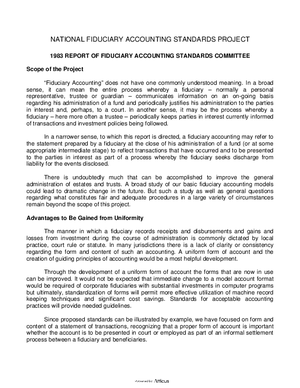 Thumbnail of Pennsylvania Form National Fiduciary Accounting Standards Project - 1983 Report Of Fiduciary Accounting Standards Committee