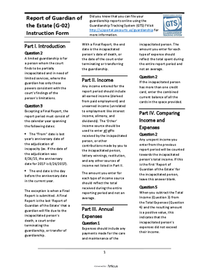 Thumbnail of Pennsylvania Form Report Of Guardian Of The Estate Instructions