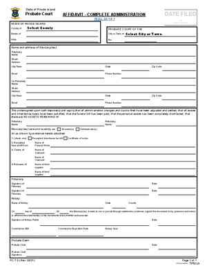Thumbnail of Rhode Island Form Affidavit – Complete Administration