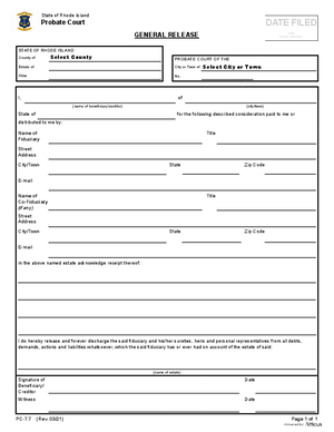 Thumbnail of Rhode Island Form General Release
