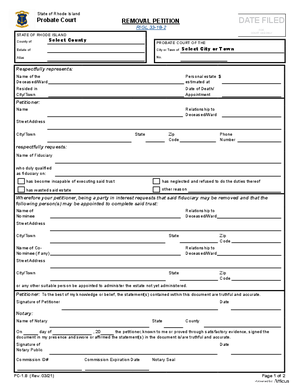 Thumbnail of Rhode Island Form Removal Petition