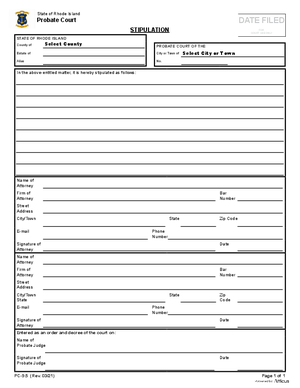 Thumbnail of Rhode Island Form Stipulation