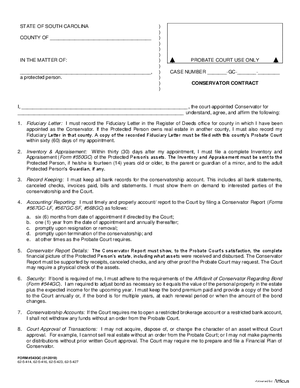 Thumbnail of South Carolina Form Conservator Contract