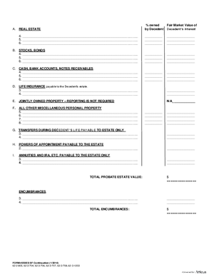 Thumbnail of South Carolina Form Inventory And Appraisement Sf - Continuation Sheet