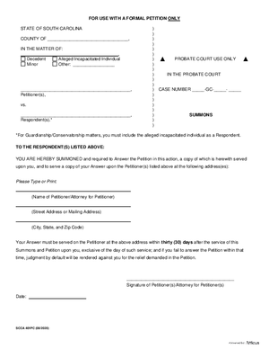 Thumbnail of South Carolina Form Petition For Sale Of Real Estate