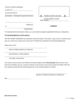 Thumbnail of South Carolina Form Petition For Transfer Of Guardianship And/or Adult Conservatorship From South Carolina To Receiving State (Mandatory)