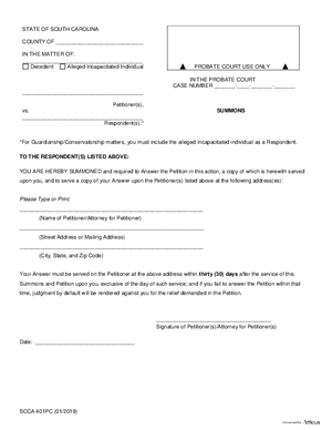 Thumbnail of South Carolina Form Petition Requesting South Carolina Accept Guardianship/conservatorship From Sending State (Mandatory)